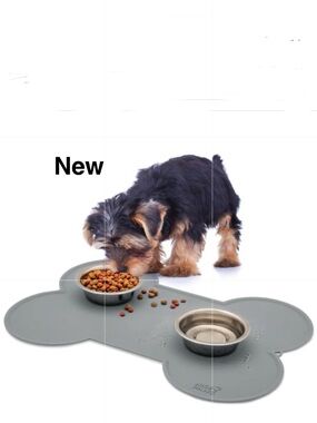 New Nice Paws Nice Paws Silicone Gray Bone Food  Mat Gray with tags ⭐️⭐️⭐️